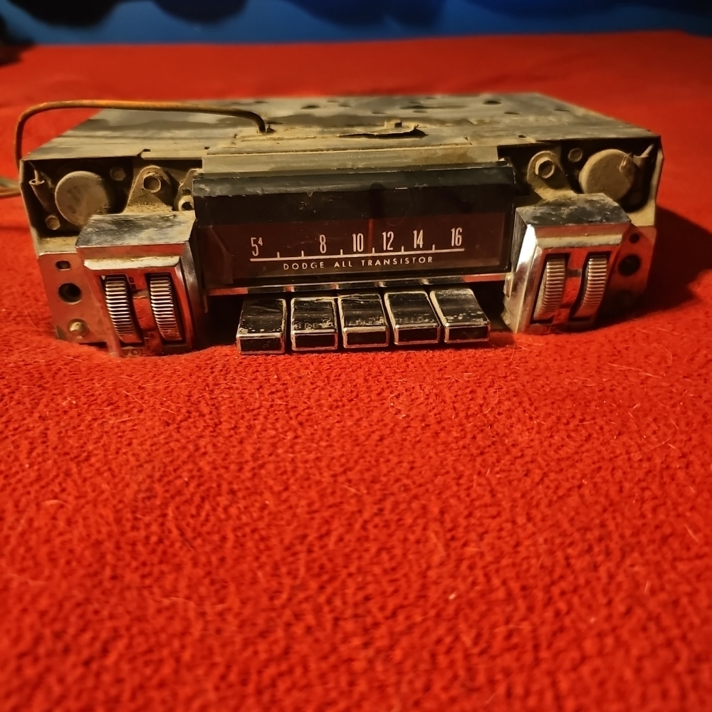 Vintage Car Radio with Chrome Accents